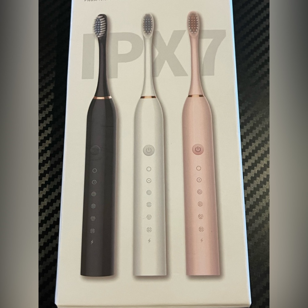 Black sonic Electric Toothbrush 6 gear DuPont brush NWT